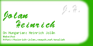 jolan heinrich business card